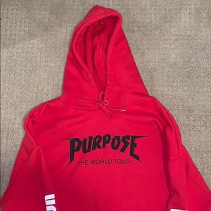 Justin Bieber purpose tour crop sweatshirt